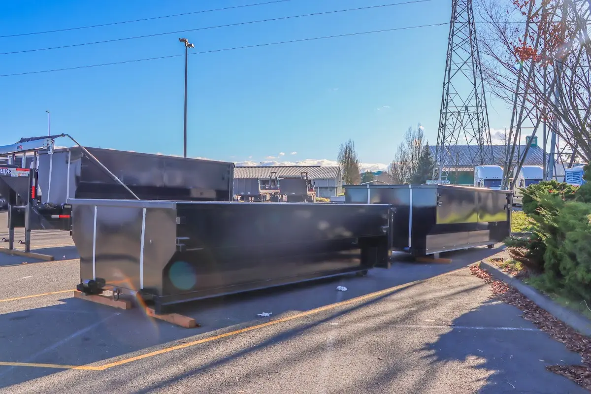 Roll-off dumpster ready for waste disposal at job site for 8 Yard Dumpster Rental in Ukiah